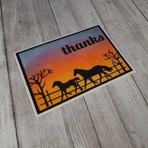 Carte de remerciement de cheval faite à la main, carte de remerciement pour les amoureux des chevaux, carte de vœux pour chevaux, cadeau de remerciement pour cheval, cadeau pour amoureux des chevaux