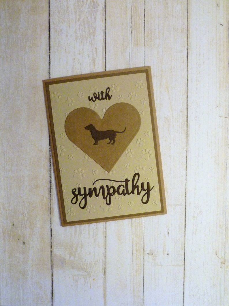 Dachshund Memorial Card Doxie Memorial Card Sausage Dog Card Doxie Sympathy Card Dog Sympathy Handmade Brown Dachshund Sympathy Card