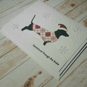 Biglietto natalizio Daschund fatto a mano, regalo natalizio Daschund, biglietto natalizio Daschund, biglietto natalizio Doxie, biglietto natalizio maglione per cani