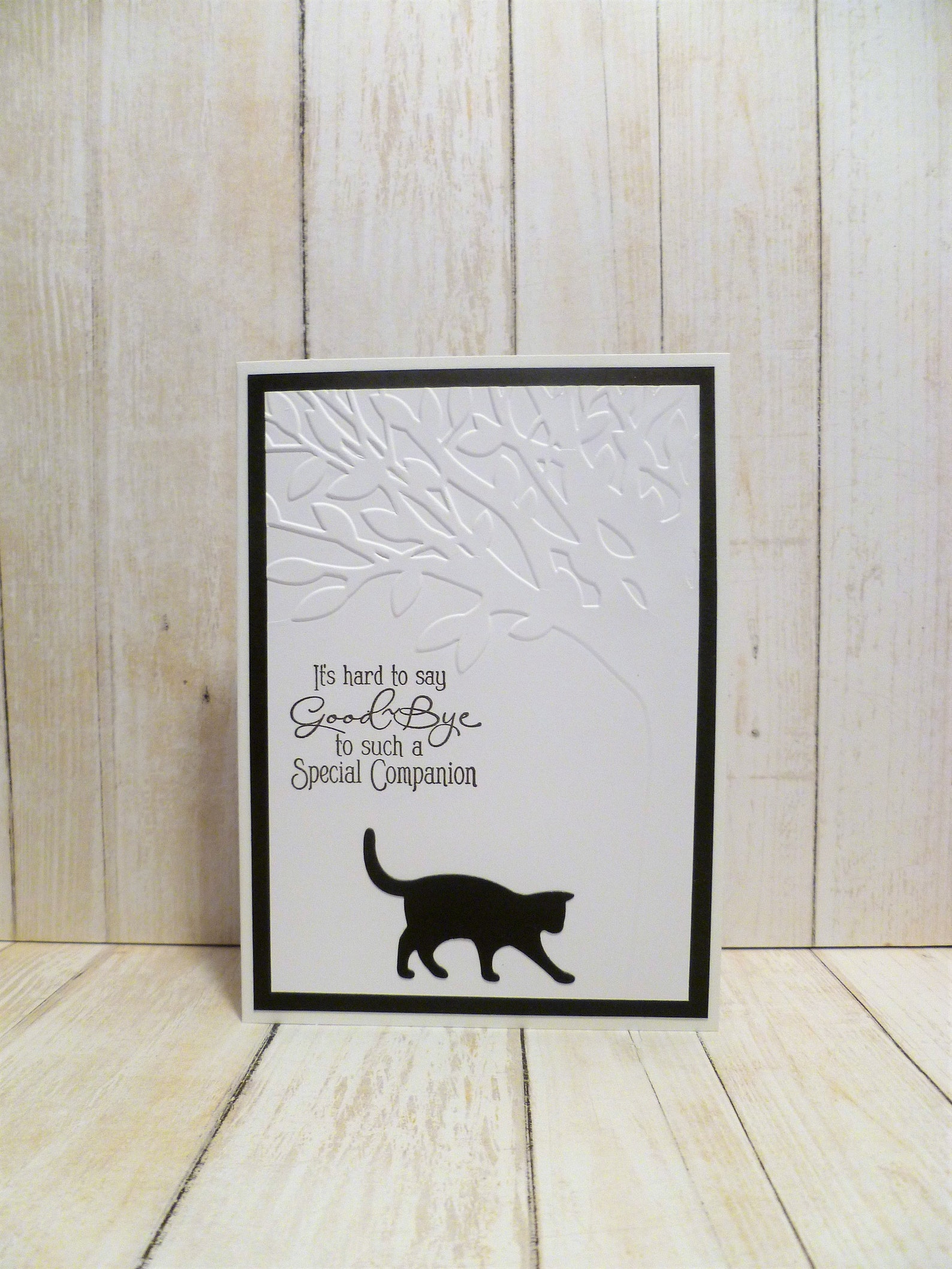 Handmade Cat Memorial Card Black Cat Sympathy Card Cat Etsy