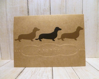 Handmade Dachshund Thank You Card, Dog Thank You Card, Doxie Thank You, Sausage Dog Thank You, Veterinarian Thank You Card, Dog Lover Card