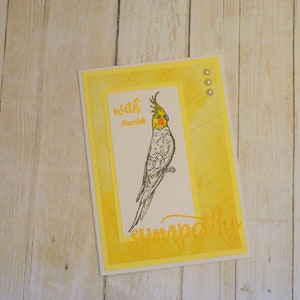 Carte de sympathie Cockatiel faite à la main, carte commémorative Cockatiel, carte de condoléances Cockatiel, carte pour la perte de Cockatiel, cadeau pour la perte de Cockatiel