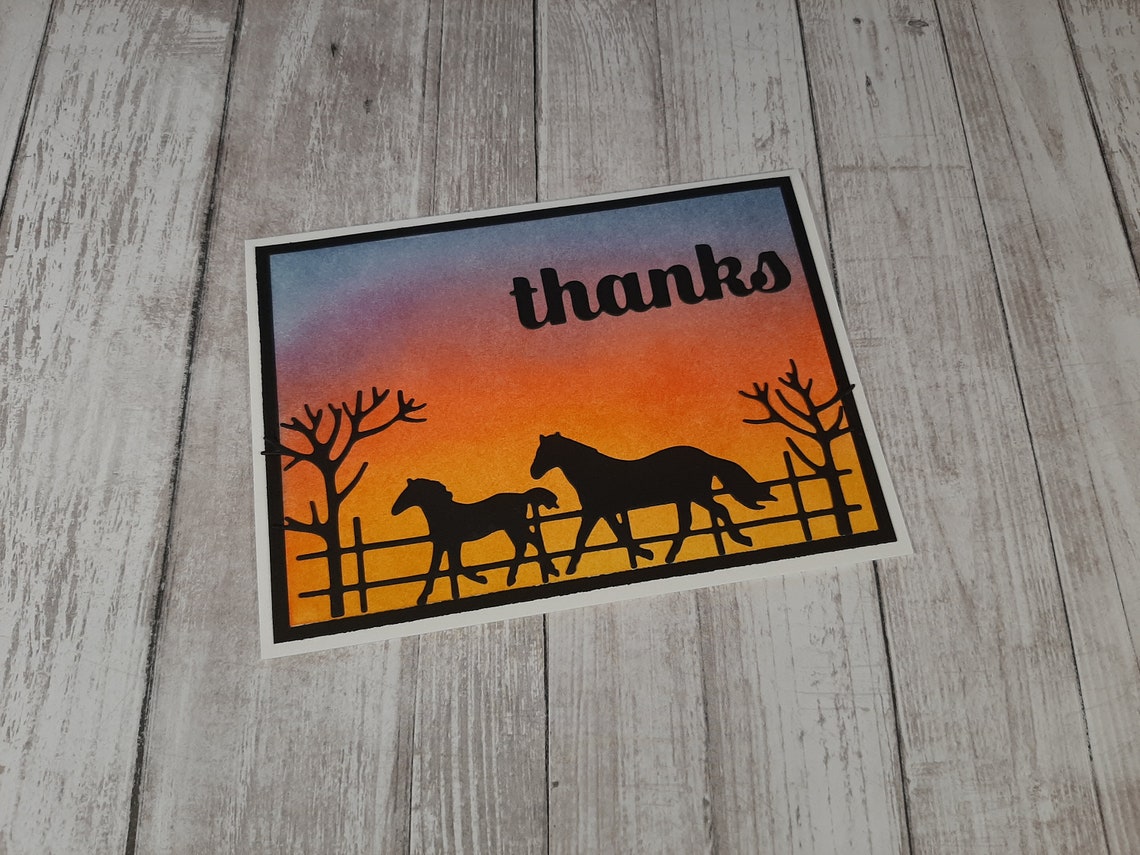 Handmade Horse Thank You Card Thank You Card for Horse Lover - Etsy