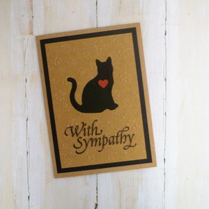 Tarjeta de condolencias hecha a mano con forma de gato carey, tarjeta conmemorativa con forma de gato carey, tarjeta de condolencias con forma de gato negro, tarjeta conmemorativa con forma de gato negro, tarjeta por la pérdida de un gato