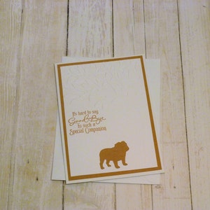 Carte de sympathie bouledogue faite main, carte commémorative bouledogue, carte commémorative chien, cadeau de sympathie chien, cadeau perte de chien, carte de sympathie animal de compagnie, cadeau perte d'animal de compagnie