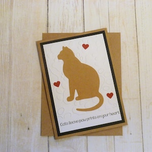 Carte commémorative chat faite main, carte de sympathie chat gingembre, carte de sympathie chat calicot, carte commémorative chat calicot, carte de condoléances chat