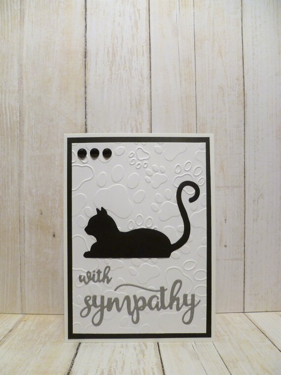 Handmade Cat Sympathy Card Cat Memorial Card Black Cat Etsy