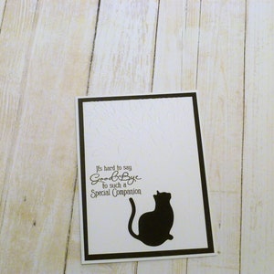 Carte de sympathie chat noir faite main, carte de sympathie chat silhouette, carte de condoléances chat, carte commémorative chat, cadeau pour la perte d'un chat, carte perte d'un chat