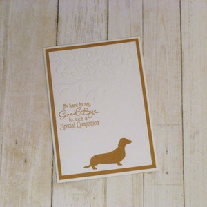 Carte de sympathie teckel faite main, carte commémorative teckel, carte de sympathie Doxie, cadeau commémoratif Doxy, cadeau pour la perte d'un teckel, sympathie pour chien