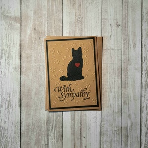 Handmade Cat Sympathy Card, Cat Condolence Gift, Loss of Cat Card, Torti Cat Card, Cat Memorial Gift