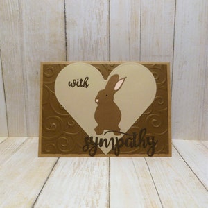 Carte de sympathie faite main en forme de lapin brun, carte commémorative de lapin brun, carte de perte de lapin, cadeau perte de lapin, carte de sympathie de lapin, carte commémorative de lapin