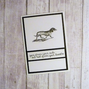 Tarjeta de simpatía de perro salchicha hecha a mano, tarjeta conmemorativa de perro salchicha, tarjeta de simpatía de perro, tarjeta conmemorativa de perro, tarjeta de pérdida de perro, pérdida de perro salchicha