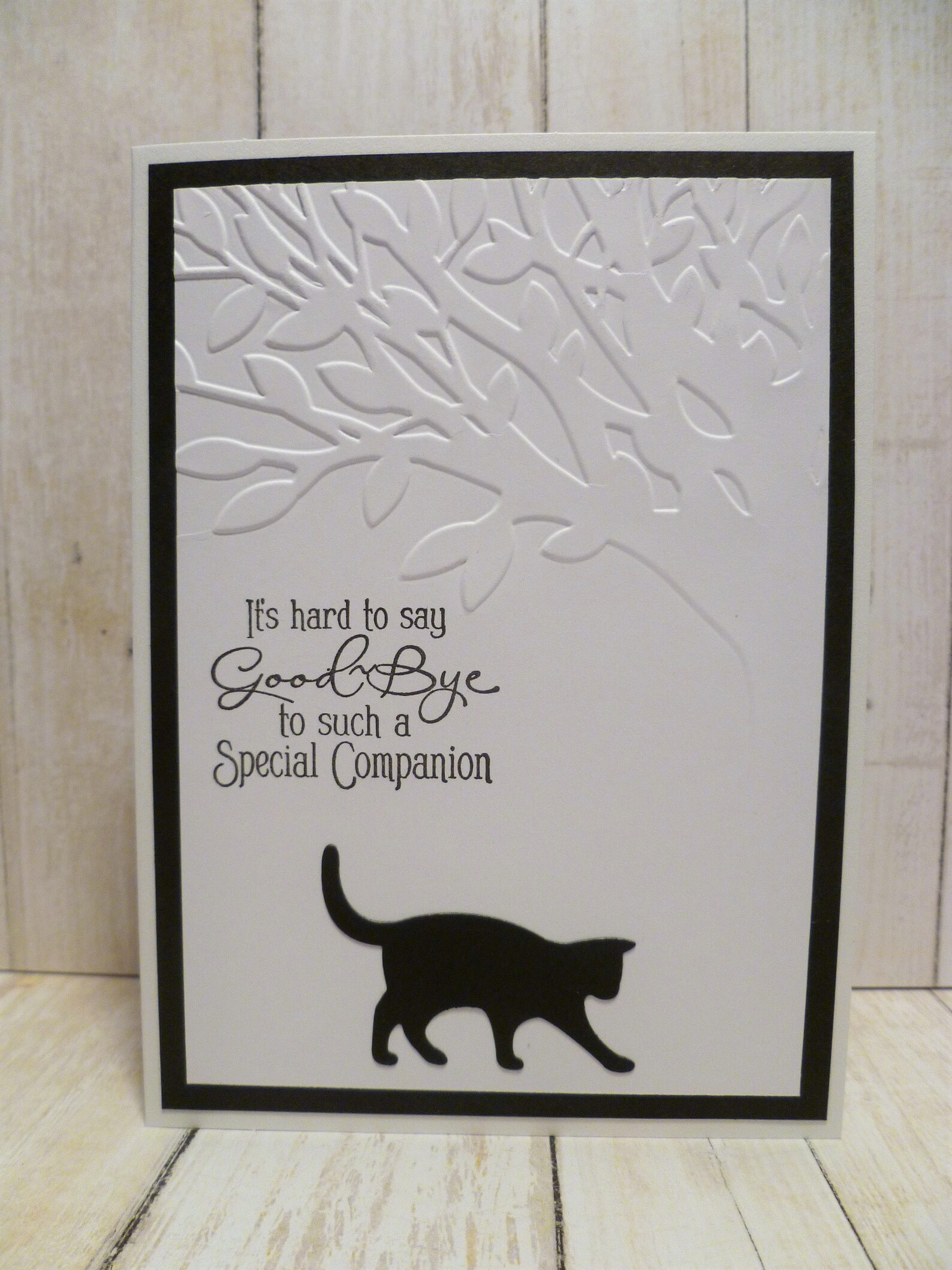 Handmade Cat Memorial Card Black Cat Sympathy Card Cat Etsy