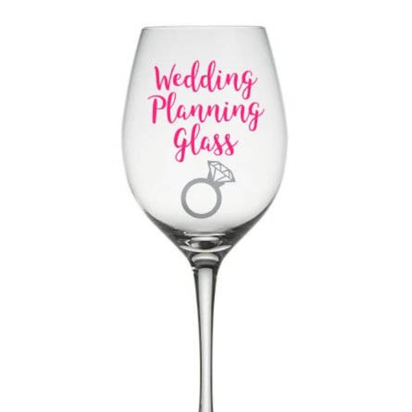 Wedding Planning Wine or Stemless wine glass.