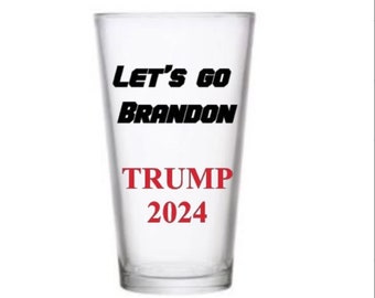 Let's Go Brandon Glass, Let’s Go Brandon Beer Pint Glass, Biden Beer Glass, Republican Glass, Joe Biden Glass, NASCAR Glass, NASCAR Fan,
