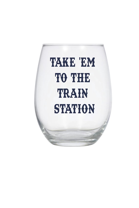 Yellowstone Stemless Wine Glass, Yellowstone Train Station Glass,  Yellowstone Fan Glass