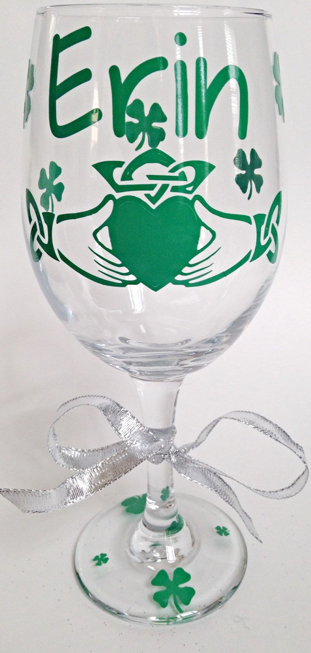 Claddagh Wine Glass Irish Wine Glass Bridal Party Wine Etsy