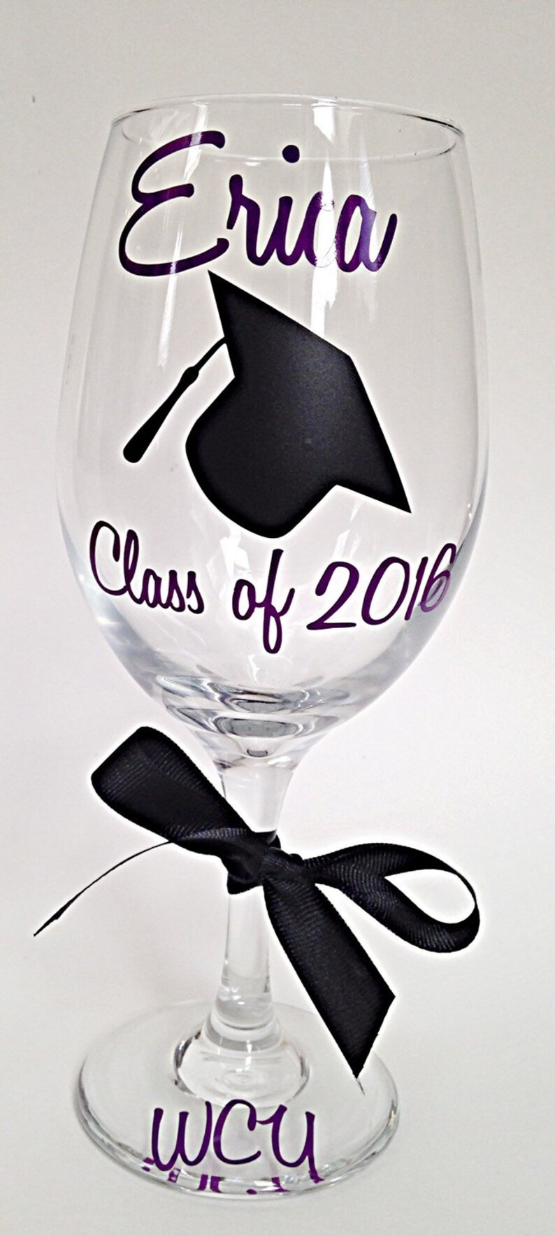 Graduation Wine Glass, College Graduation Glass, Graduation Gift, High ...