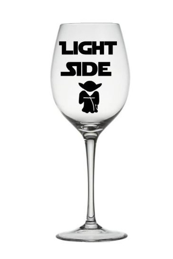 Light Side Wine Glass, Yoda wine glass, Yoda glass, Star Wars wine glass,  Star Wars glass, Star Wars gift, Yoda gift, Star Wars fan