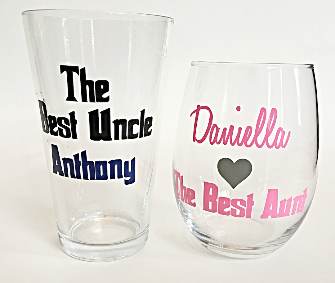 Best Aunt and Best Uncle Gift Set, Best Aunt Wine Glass , Best Uncle ...
