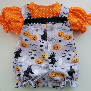 Cabbage Patch Doll Clothes, 16 Inch Size Halloween Boo Romper and Blouse (2 piece set), Homemade CPK Baby Doll Clothing, Free Shipping