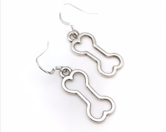 Dog Bone Charm Earrings