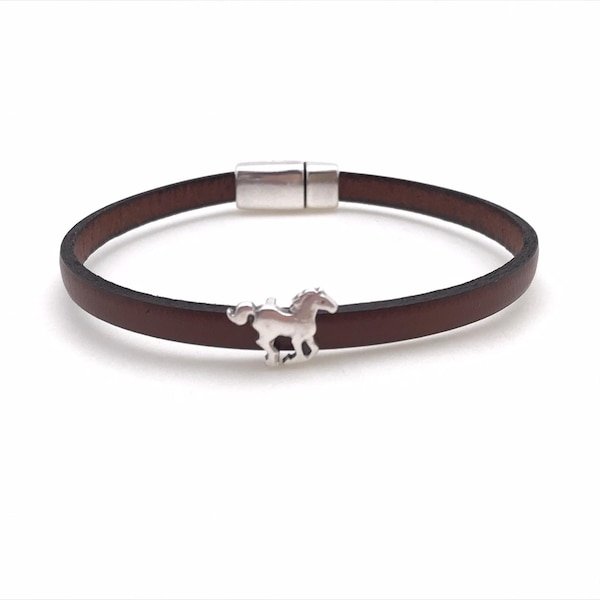 Dainty Horse Leather Bracelet