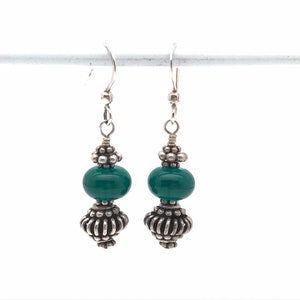 Dark Teal Lampwork Earrings image 2