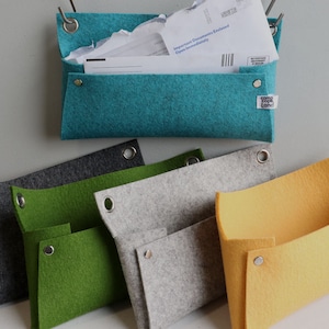 Felted Merino Wool Wall Basket: Handmade Minimalist Organizer