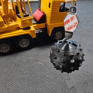 Spiked Demolition Wrecking Ball Accessory for Toy Construction Cranes - Bruder, Driven Compatible