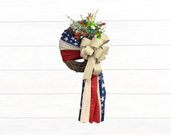 Patriotic Wreath, Memorial Day Wreath, Veterans Day Wreath, Americana Decor, 4th of July Wreath, Rustic Decor, Anytime Wreath
