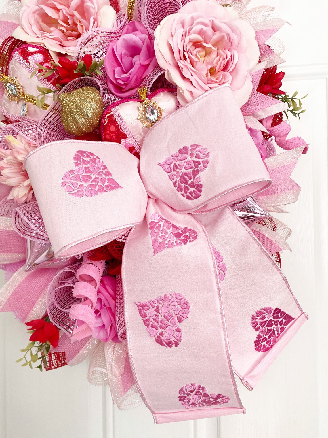 Valentine Queens of Hearts Wreath Elegant Valentines Swag for Etsy