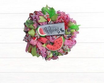 Summer Wreath, Hello Watermelon, Watermelon Summertime Wreath, Watermelon Wreath, Watermelon Kitchen Wreath, Watermelon Decor, Everyday wrea