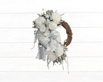 Wedding Wreath, White Flower Wreath,