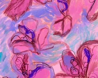 Springtime Inspired Original Digital Print | Oil Paint | Romantic