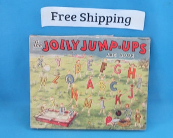 Vintage Jolly Jump Ups ABC Book, Children Kid Child Booklet, Pop Up, Illustrated, Free Shipping