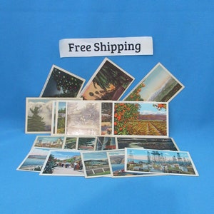 24 Vintage Souvenir Post Cards California, 1930&#39;s Postcards, Unused Lot of 24, Free Shipping