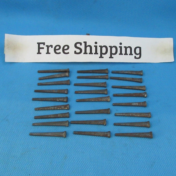 Vintage 25 Rusty Square Head Nails, Bolts Screws, New Old Stock, Farm Tool, NOS, Free Shipping