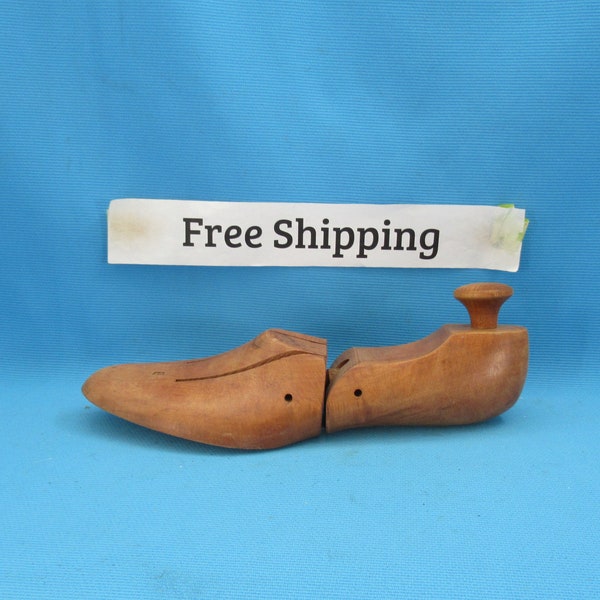 Antique Wood Shoe Boot Last Form Mold, Men's 8D, Cobbler, Wooden, Free Shipping