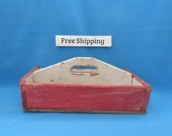 fourre-tout en bois vintage, support de boîte à outils en bois, support, organisateur de stockage, expédition libre