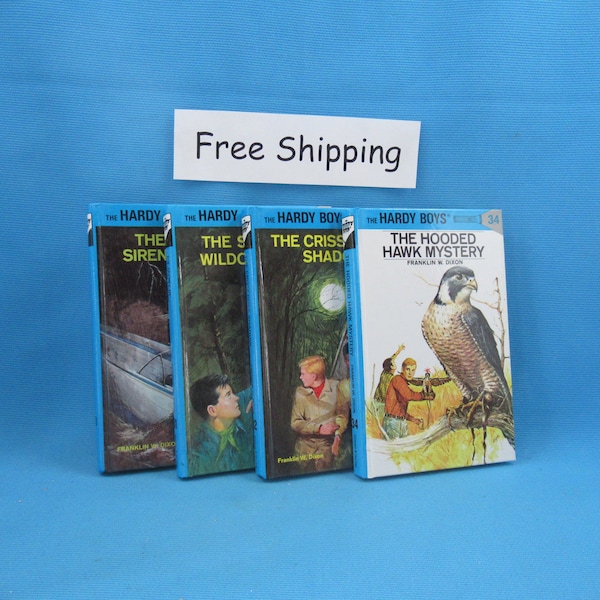 Vintage Hardy Boys Books, Mystery Novels, by Franklin W. Dixon, Grosset & Dunlap, Hardcover, Free Shipping