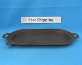 RARE Antique Cast Iron Oval Flat Griddle Pour Spout Gate Mark Prior 1900