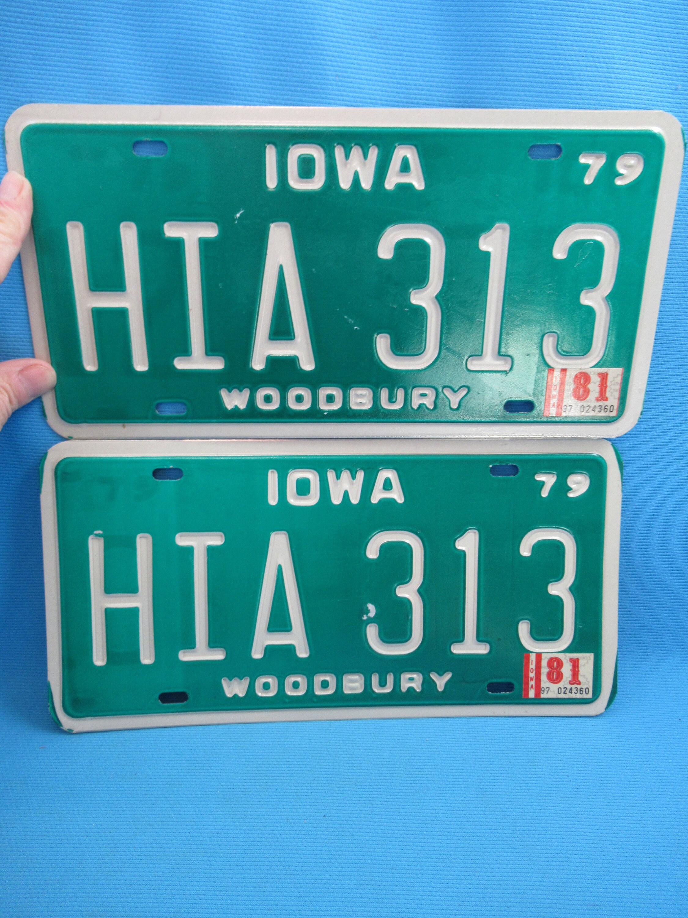 Vintage Antique 1979 Iowa License Plates Tags Matched Set 2 Etsy
