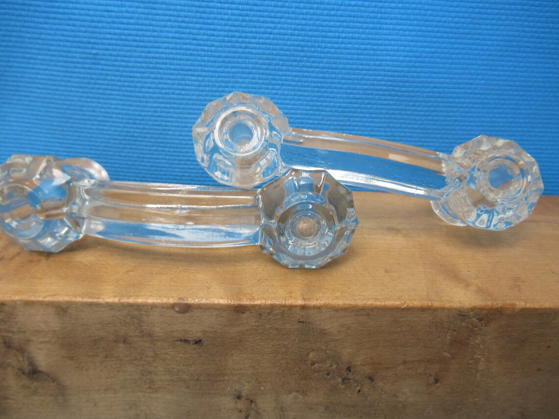 Vintage Antique Glass Dresser Knobs Pulls Desk Drawer Knob Etsy