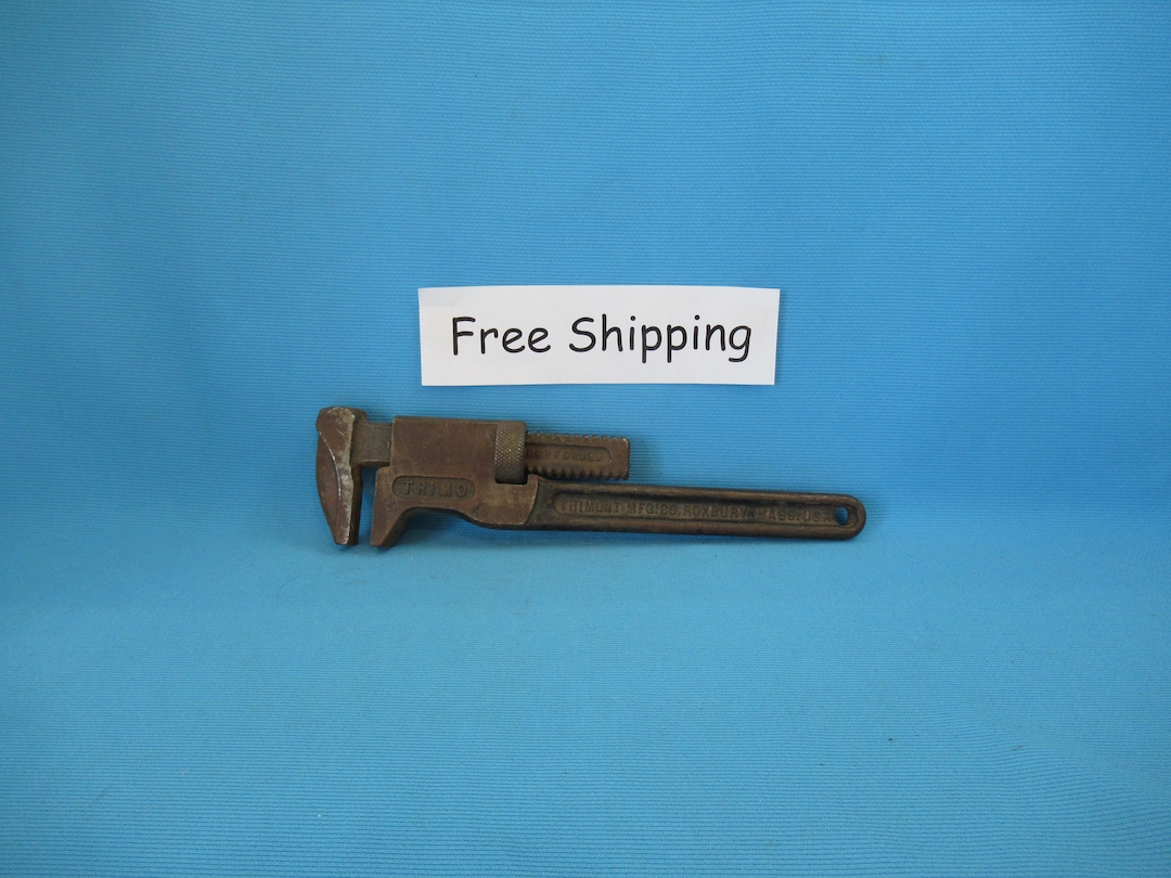 Vintage Adjustable Pipe Wrench, Monkey Wrench, Mechanic Carpenter
