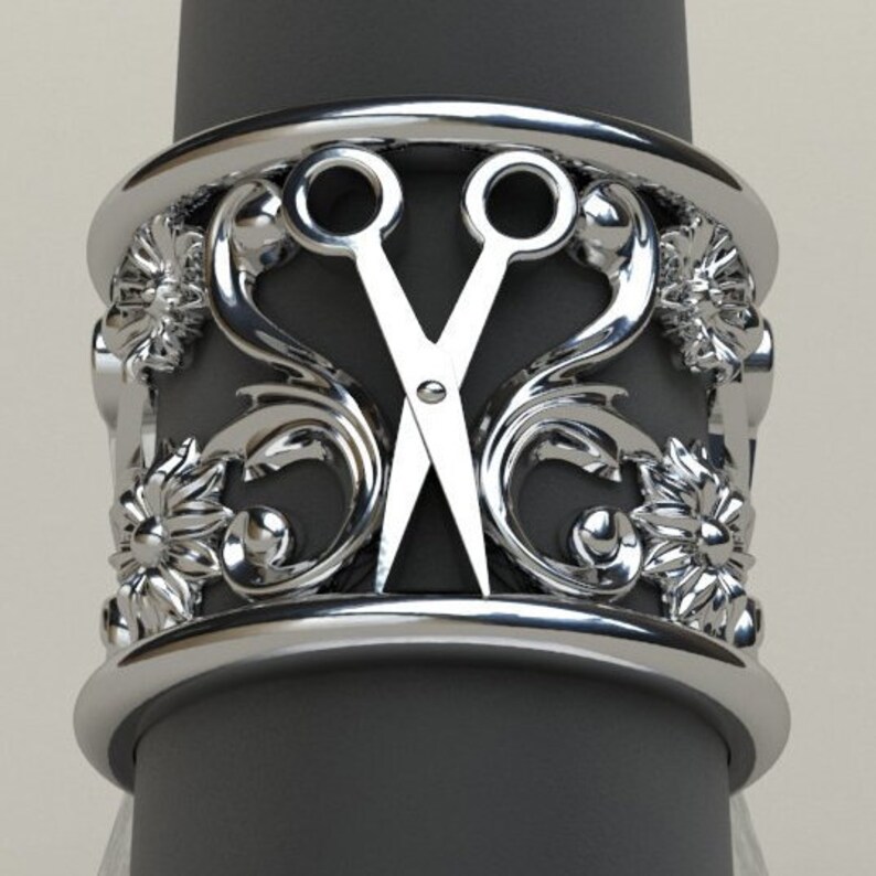 Filigree Scissor Ring 92.5 Sterling Silver Any Size Etsy