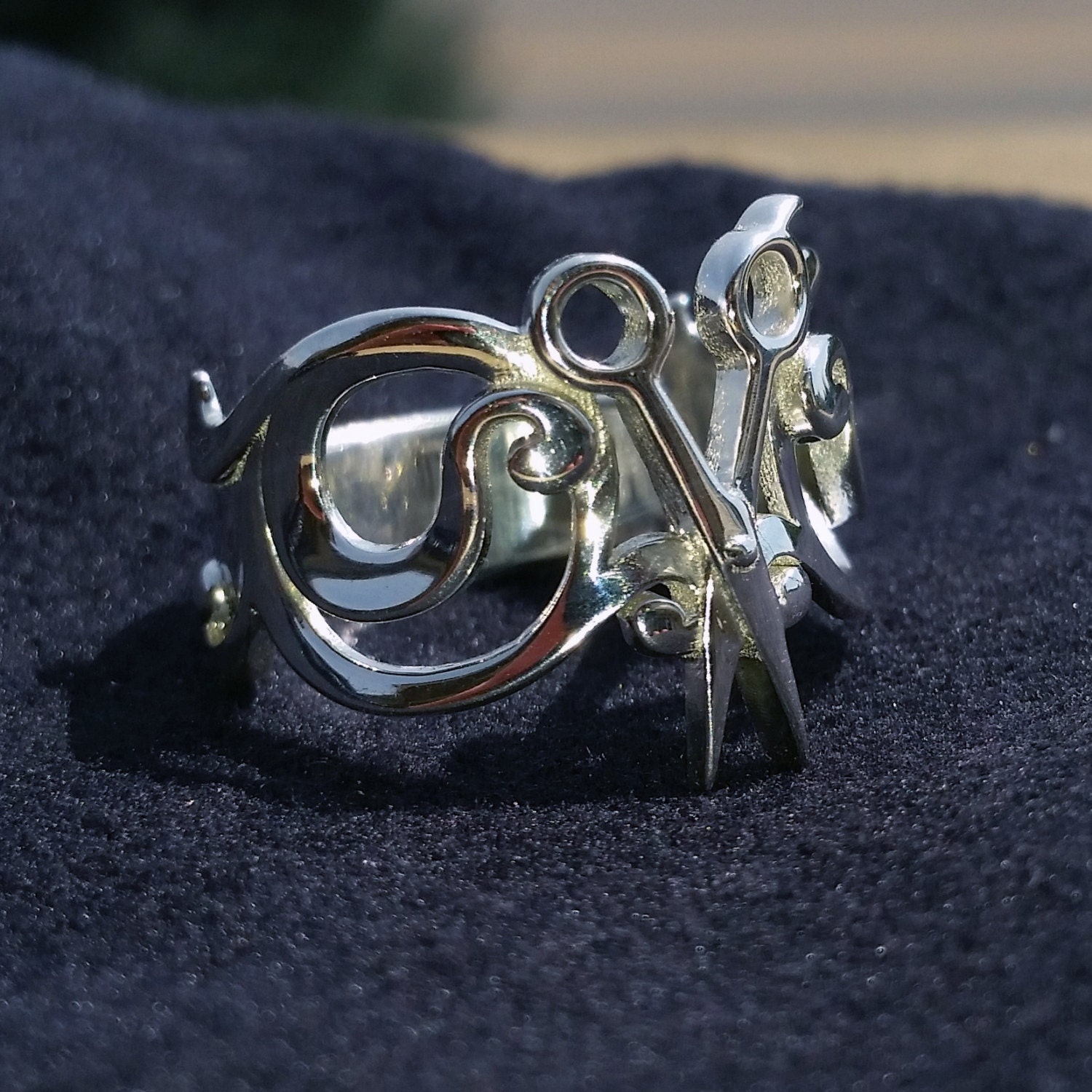 Scissor Ring Solid 92.5 Sterling Silver Any Size Etsy Australia