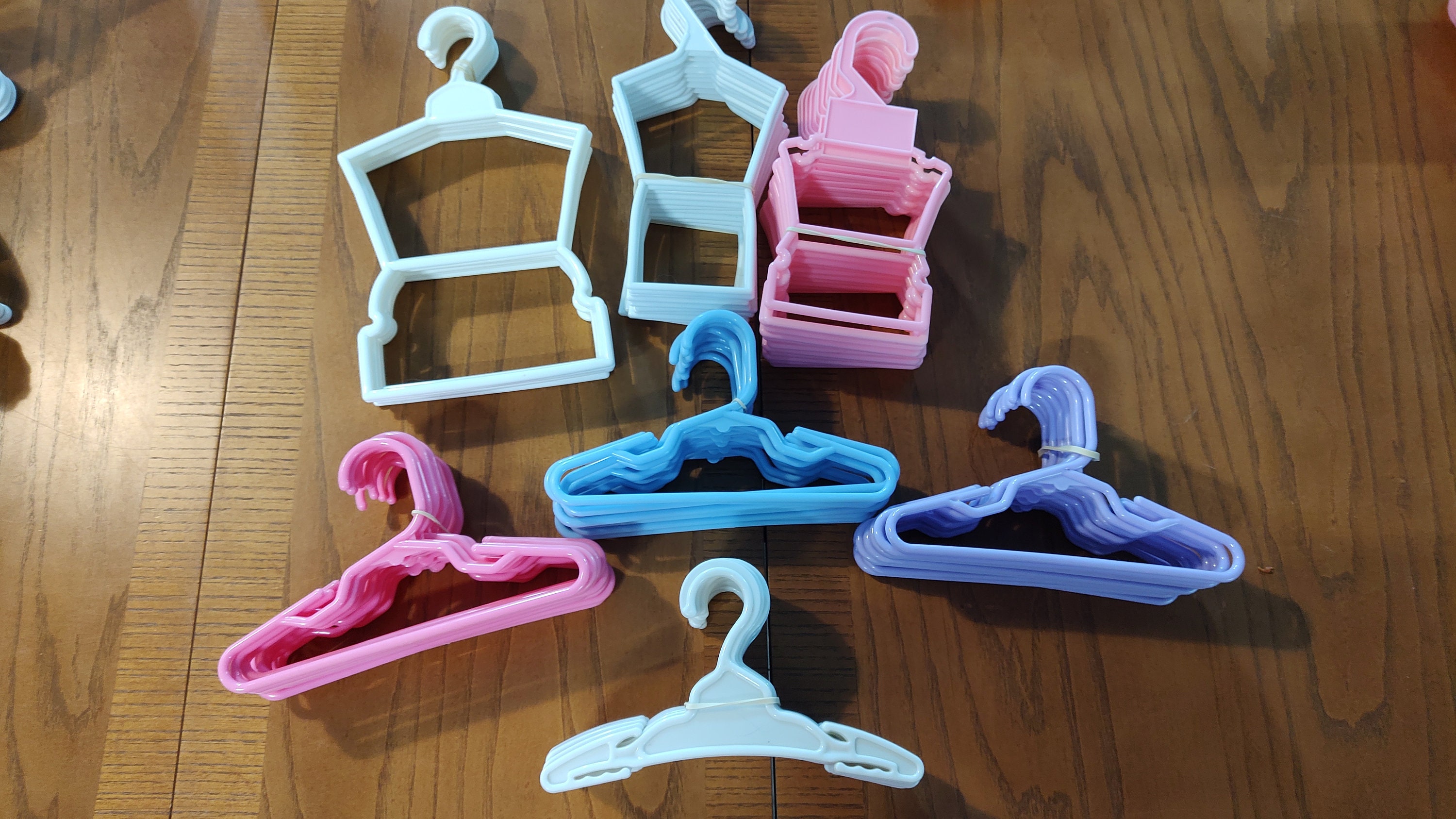 7 Pink Star Hangers Fits 12-14 Doll Clothes