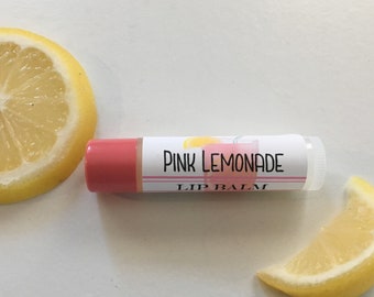 Pink Lemonade Lip Balm - Organic Ingredients, Essential Oils, No artificial flavor