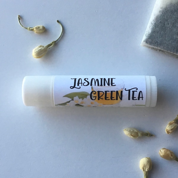 Jasmine Green Tea Lip Balm - Organic Ingredients, Essential Oils, No artificial flavor